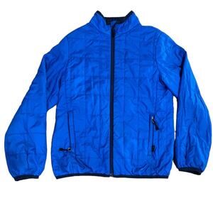 REI Blue Down Puffer Lightweight Jacket Boys M(10-12) Zipper Pockets Polyester